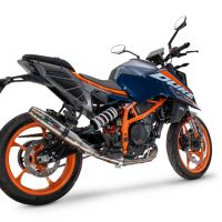Exhaust compatible with Ktm 125 DUKE 2024-2025, Deeptone Inox, Slip-on exhaust including removable db killer and link pipe, EPA-compliant 