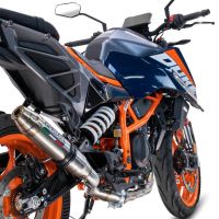 Exhaust compatible with Ktm 125 DUKE 2024-2025, Deeptone Inox, Slip-on exhaust including removable db killer and link pipe, EPA-compliant 
