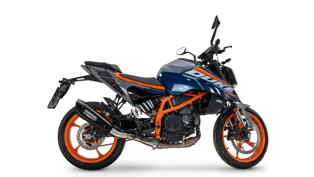 Exhaust compatible with Ktm 200 DUKE 2024-2025, GP-Revo Black Titanium, Slip-on exhaust including removable db killer and link pipe, EPA-compliant 
