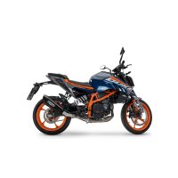 GPR exhaust compatible with Ktm Duke 125 2024-2025, GP-Revo Black Titanium, Homologated legal slip-on exhaust including removable db killer and link pipe 