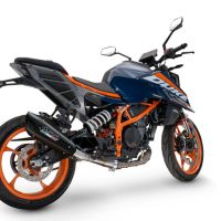 Exhaust compatible with Ktm 200 DUKE 2024-2025, GP-Revo Black Titanium, Slip-on exhaust including removable db killer and link pipe, EPA-compliant 