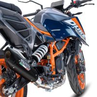 Exhaust compatible with Ktm 200 DUKE 2024-2025, GP-Revo Black Titanium, Slip-on exhaust including removable db killer and link pipe, EPA-compliant 