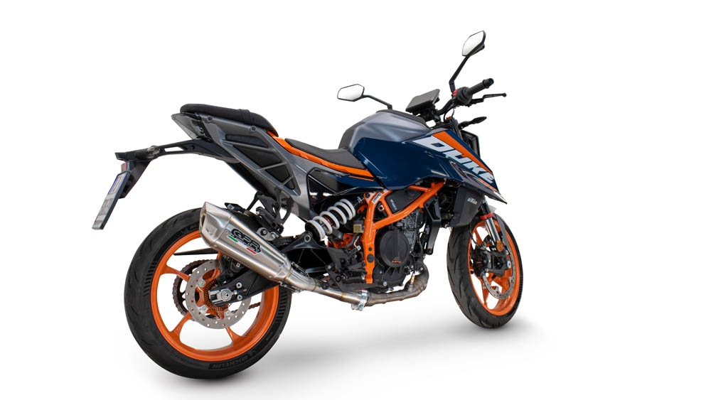 Exhaust compatible with Ktm 125 DUKE 2024-2025, GP-Revo Titanium, Slip-on exhaust including removable db killer and link pipe, EPA-compliant 