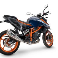 Exhaust compatible with Ktm 125 DUKE 2024-2025, GP-Revo Titanium, Slip-on exhaust including removable db killer and link pipe, EPA-compliant 