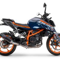 Exhaust compatible with Ktm 250 DUKE 2024-2025, M3 Black Titanium, Slip-on exhaust including removable db killer and link pipe, EPA-compliant 