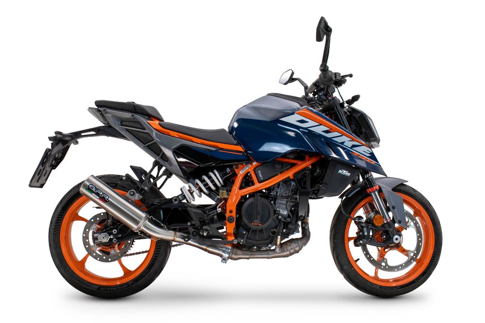 Exhaust compatible with Ktm 250 DUKE 2024-2025, M3 Inox , Slip-on exhaust including removable db killer and link pipe, EPA-compliant 