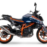 Exhaust compatible with Ktm 250 DUKE 2024-2025, M3 Inox , Slip-on exhaust including removable db killer and link pipe, EPA-compliant 