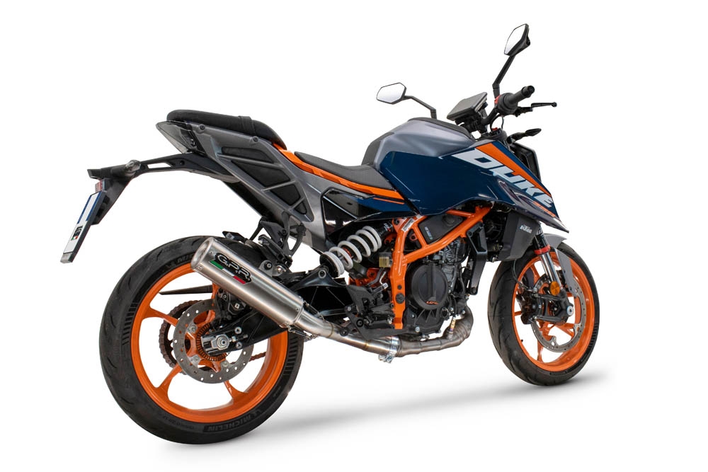 Exhaust compatible with Ktm 250 DUKE 2024-2025, M3 Inox , Slip-on exhaust including removable db killer and link pipe, EPA-compliant 