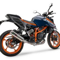 Exhaust compatible with Ktm 250 DUKE 2024-2025, M3 Inox , Slip-on exhaust including removable db killer and link pipe, EPA-compliant 