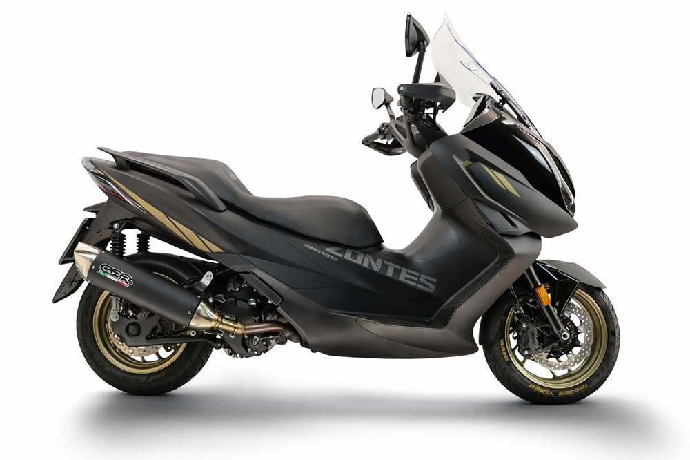 GPR exhaust compatible with Zontes 365E 2024-2026, Furore-X Scooter, Racing full system including manifold and removable db killer 