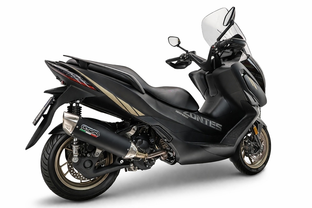 GPR exhaust compatible with Zontes 365E 2024-2026, Furore-X Scooter, Racing full system including manifold and removable db killer 