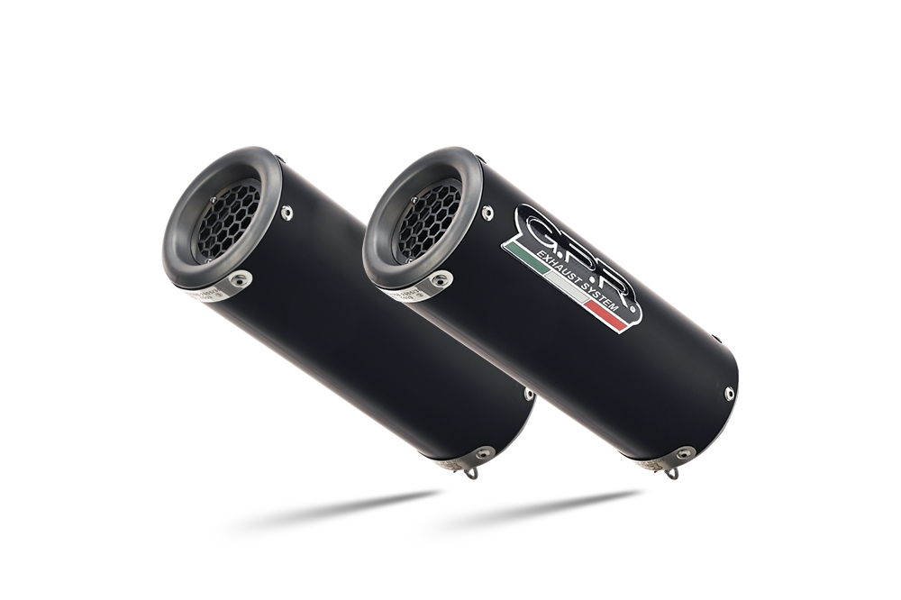 Exhaust compatible with Ducati Monster 1100 2009-2010, M3 Black Titanium, Dual slip-on including removable db killers and link pipes, not EPA-compliant 