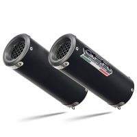 Exhaust compatible with Ducati Monster 1100 2009-2010, M3 Black Titanium, Dual slip-on including removable db killers and link pipes, not EPA-compliant 