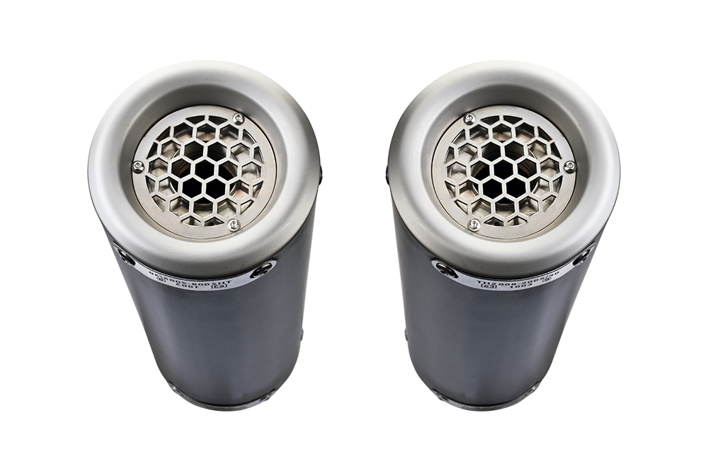 Exhaust compatible with Ducati Monster 1100 2009-2010, M3 Black Titanium, Dual slip-on including removable db killers and link pipes, not EPA-compliant 