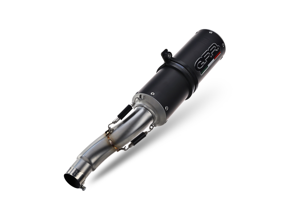 Exhaust compatible with Ducati Monster 1100 2009-2010, M3 Black Titanium, Dual slip-on including removable db killers and link pipes, not EPA-compliant 