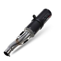 Exhaust compatible with Ducati Monster 1100 2009-2010, M3 Black Titanium, Dual slip-on including removable db killers and link pipes, not EPA-compliant 