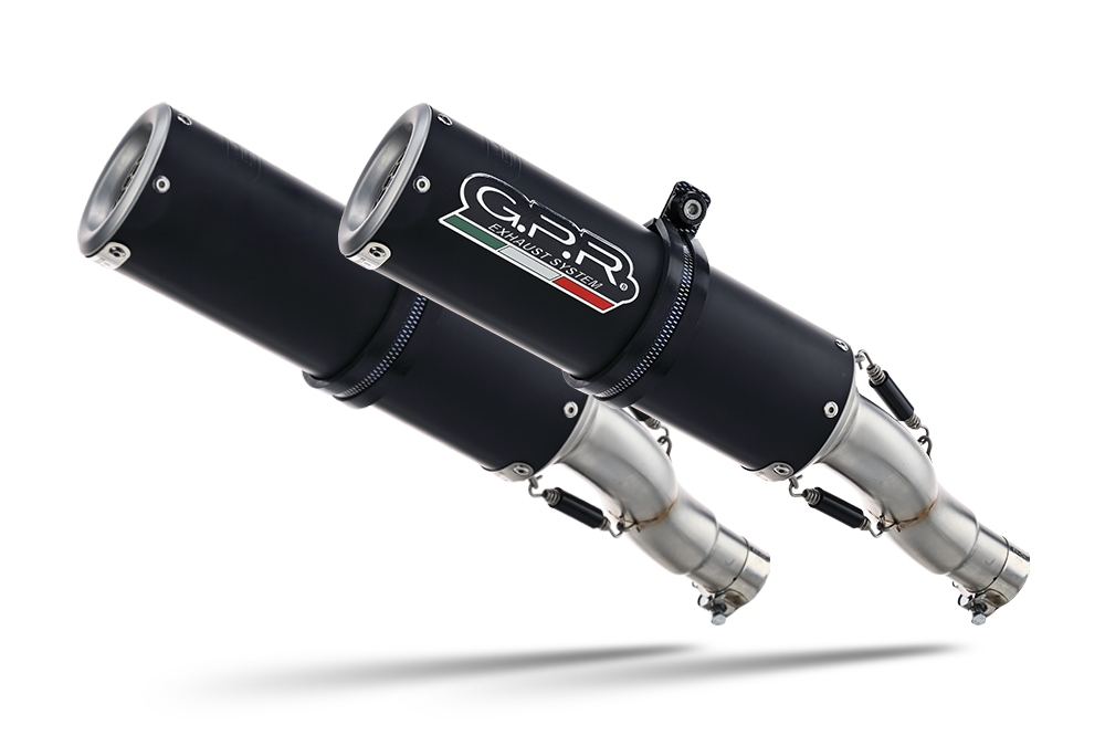Exhaust compatible with Ducati Monster 1100 2009-2010, M3 Black Titanium, Dual slip-on including removable db killers and link pipes, not EPA-compliant 