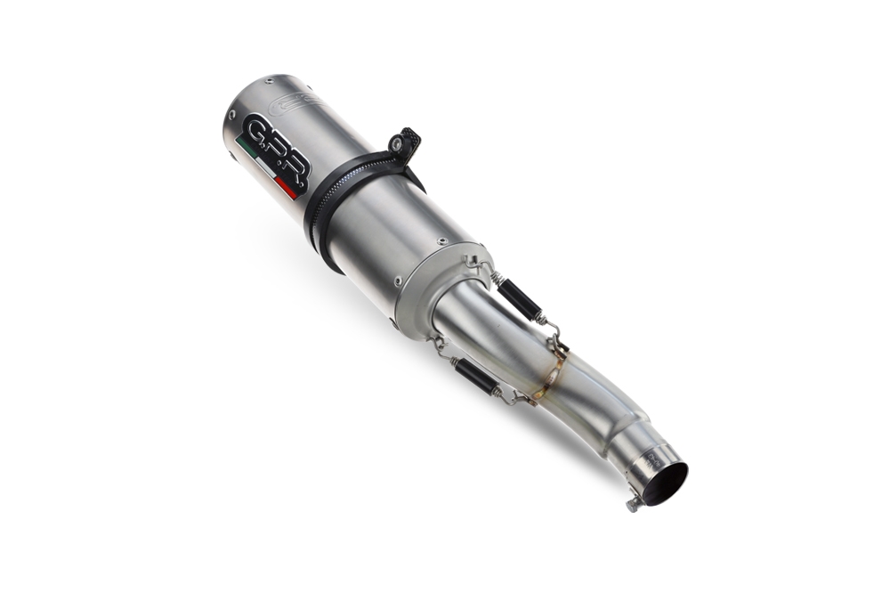 Exhaust compatible with Triumph Trident 660 2021-2024, M3 Titanium Natural, Full system exhaust, including removable db killer 