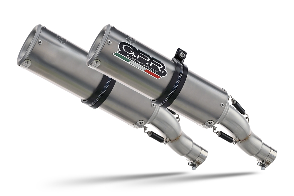 Exhaust compatible with Ducati 748 - S - SP - SPS - R - RS 1995-2002, M3 Titanium Natural, Dual slip-on including removable db killers and link pipes, EPA-compliant 