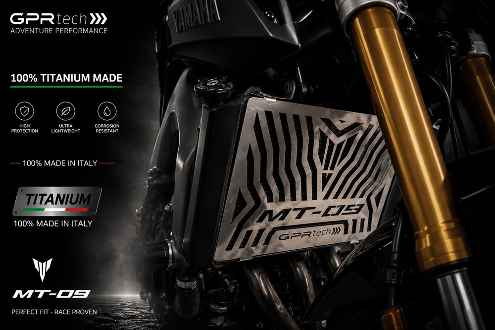 GPR TECH compatible with  Yamaha Mt-09 2021/2024 e5 GPR TECH Titanium radiator guard  