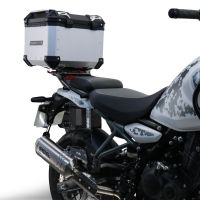 Top case GPR TECH compatible with  Royal Enfield Himalayan 450 2024/2025 e5 Plus GPR TECH Top case in aluminum, black color with specific plate included Capacity 35 LT.
