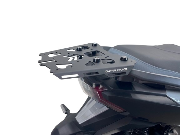 Roof rack GPR TECH compatible with  Sym ADX 300 2024/2026 e5 Plus GPR TECH Specific rear rack Top Case ALPITECH 26 > 35 LT Rear rack,stainless steel made with 4 anchor points
