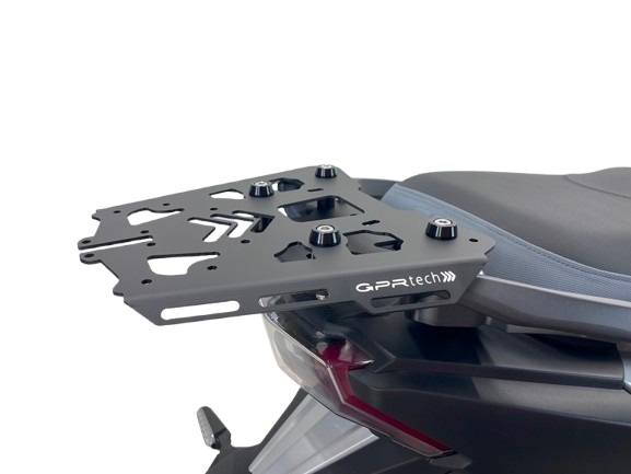 Roof rack GPR TECH compatible with  Sym ADX 300 2024/2026 e5 Plus GPR TECH Specific rear rack Top Case ALPITECH 26 > 35 LT Rear rack,stainless steel made with 4 anchor points