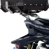 Top case GPR TECH compatible with  Voge SR 450 X 2026/2027 e5 plus GPR TECH Top case in aluminum, silver color, including roof rack and specific plate Capacity 45 LT.