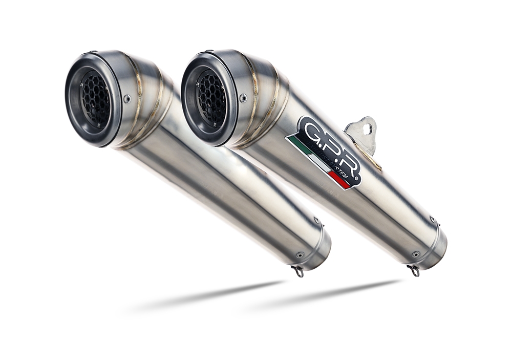 Exhaust compatible with Royal Enfield Continental 650 2021-2024, Powercone Evo, Dual slip-on exhausts including removable db killers and link pipes 