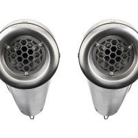 Exhaust compatible with Royal Enfield Continental 650 2021-2024, Powercone Evo, Dual slip-on exhausts including removable db killers and link pipes 