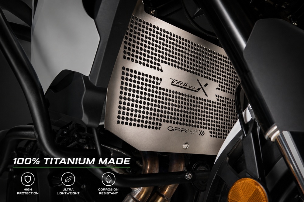 GPR TECH compatible with  Benelli Trk 502 X 2021/2024 e5 GPR TECH Titanium radiator guard  
