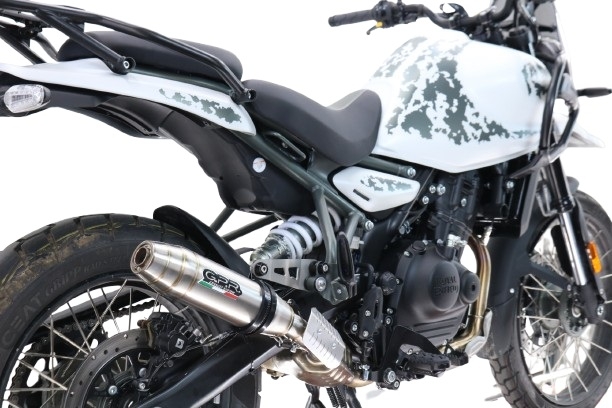 Exhaust compatible with Royal Enfield Himalayan 450 2024-2025, Deeptone Inox, Slip-on exhaust including removable db killer and link pipe, EPA-compliant 