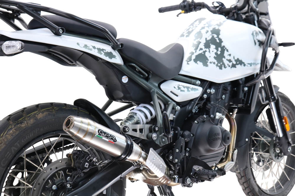 GPR exhaust compatible with  Royal Enfield Himalayan 450  2024-2025, Deeptone Inox, Slip-on exhaust including removable db killer and link pipe, EPA-compliant 