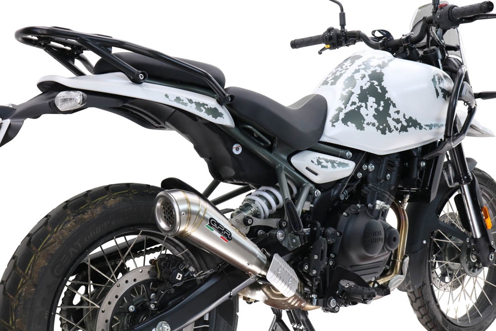 GPR exhaust compatible with  Royal Enfield Guerrilla 450  2024-2025, Powercone Evo, Slip-on exhaust including removable db killer and link pipe, EPA-compliant 