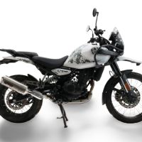 Exhaust compatible with Royal Enfield Himalayan 450 2024-2025, Satinox, Slip-on exhaust including removable db killer and link pipe, EPA-compliant 