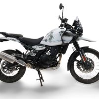 Exhaust compatible with Royal Enfield Himalayan 450 2024-2025, Dune Triovale Titanio, Slip-on exhaust including removable db killer and link pipe, EPA-compliant 