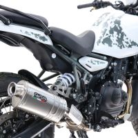 GPR exhaust compatible with  Royal Enfield Guerrilla 450  2024-2025, Dune Triovale Titanio, Slip-on exhaust including removable db killer and link pipe, EPA-compliant 