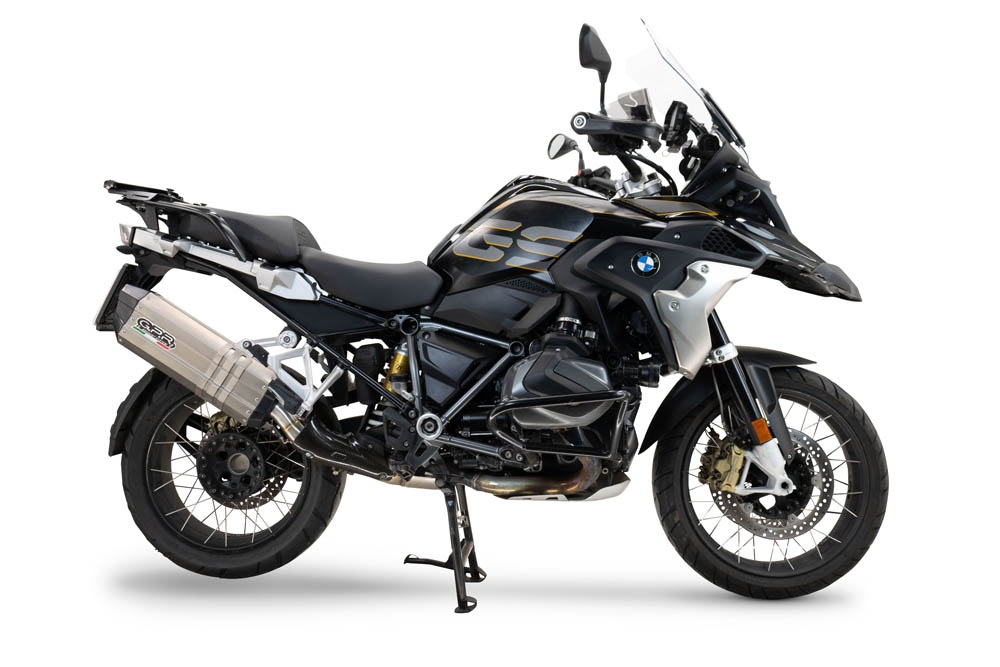 Exhaust compatible with Bmw R1250GS - Adventure 2021-2024, Hyper Sonic Titanium, Slip-on exhaust including removable db killer and link pipe, not EPA-compliant 