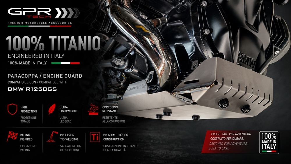 GPR TECH compatible with  Bmw R 1250 Gs Adventure 2021/2024 e5 GPR TECH Titanium Skid plate 