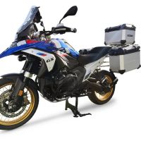 GPR TECH compatible with  BMW R 1300 GS 2023/2025 GPR TECH Triptych kit made in silver color, with Top case 45 Lt + Side Cases 38 Lt + 38 Lt + general black rack holder Top case capacity 45 Lt + side cases capacity 38 LT. + 38 LT.
