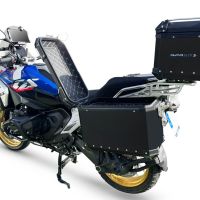 GPR TECH compatible with  BMW R 1300 GS 2023/2025 GPR TECH Triptych kit made in black color, with Top case 35 Lt + Side Cases 38 Lt + 38 Lt + general rack holder Top case capacity 35 Lt + side cases capacity 38 LT. + 38 LT.