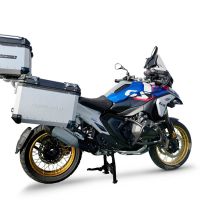 GPR TECH compatible with  BMW R 1300 GS Adventure 2023/2025 GPR TECH Triptych kit made in silver color, with Top case 35 Lt + Side Cases 38 Lt + 38 Lt + general black rack holder Top case capacity 35 Lt + side cases capacity 38 LT. + 38 LT.