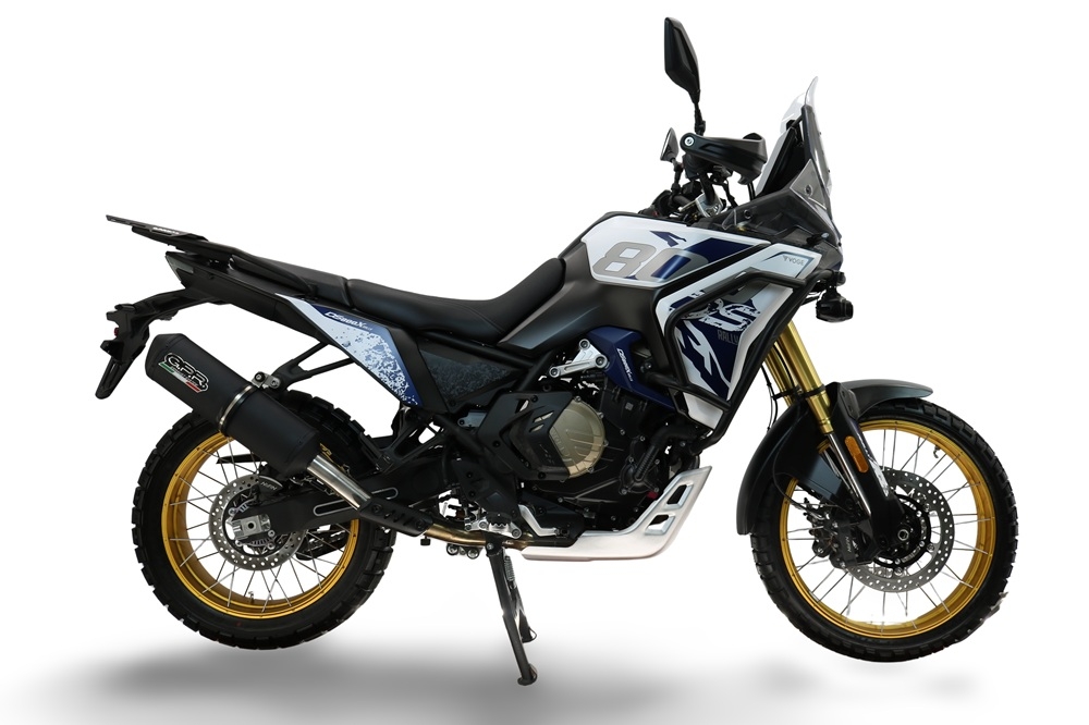 GPR exhaust compatible with Voge DS 800 Rally 2025-2026, Ghisa , Homologated legal slip-on exhaust including removable db killer and link pipe 