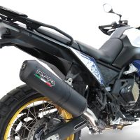 GPR exhaust compatible with Voge DS 800 Rally 2025-2026, Ghisa , Homologated legal slip-on exhaust including removable db killer and link pipe 