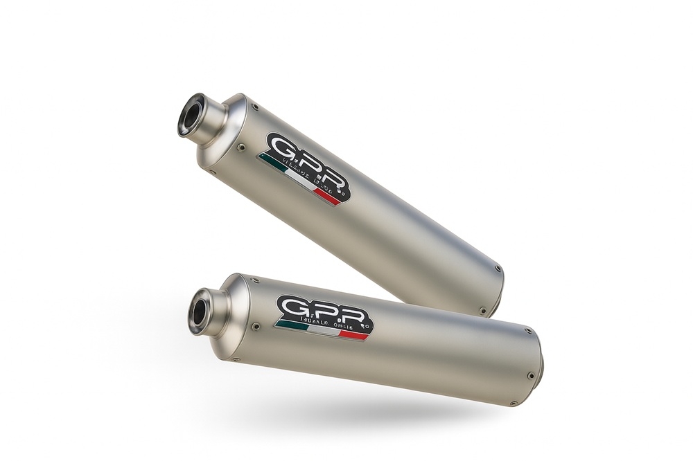 GPR exhaust compatible with Ducati Monster S4R  2003-2007, Titanium Tondo, Mid-full system exhaust with dual homologated and legal silencers, including removable db killer 