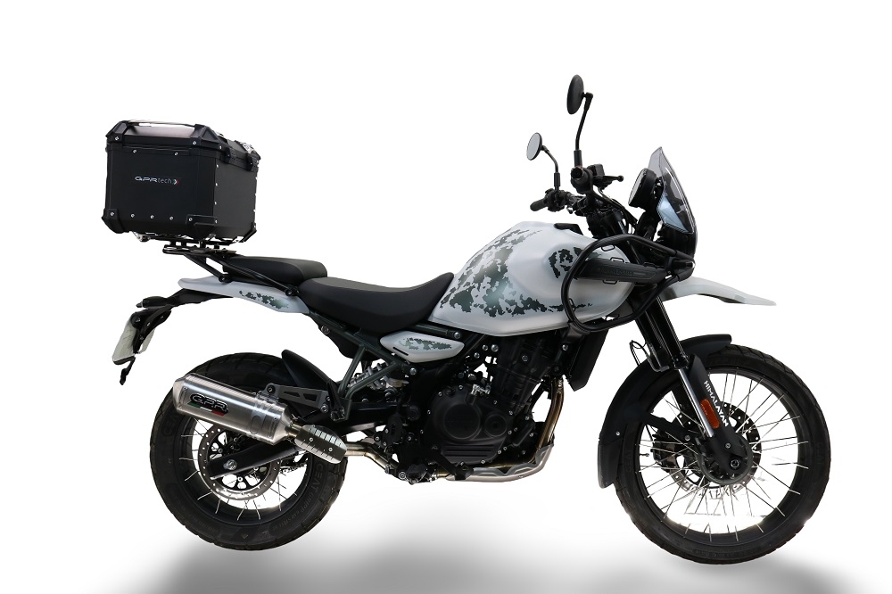 Top case GPR TECH compatible with  Royal Enfield Himalayan 450 2024/2025 e5 Plus GPR TECH Top case in aluminum, black color with specific plate included Capacity 35 LT.