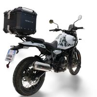 Top case GPR TECH compatible with  Royal Enfield Himalayan 450 2024/2025 e5 Plus GPR TECH Top case in aluminum, black color with specific plate included Capacity 35 LT.