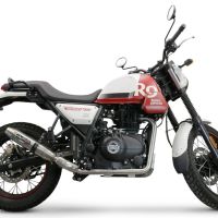 Exhaust compatible with Royal Enfield Scram 411 2022-2024, Deeptone Inox, Slip-on exhaust including link pipe and removable db killer 