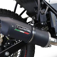 GPR exhaust compatible with Royal Enfield Scram 411 2022-2024, Furore Evo4 Nero, Homologated legal slip-on exhaust including removable db killer, link pipe and catalyst 