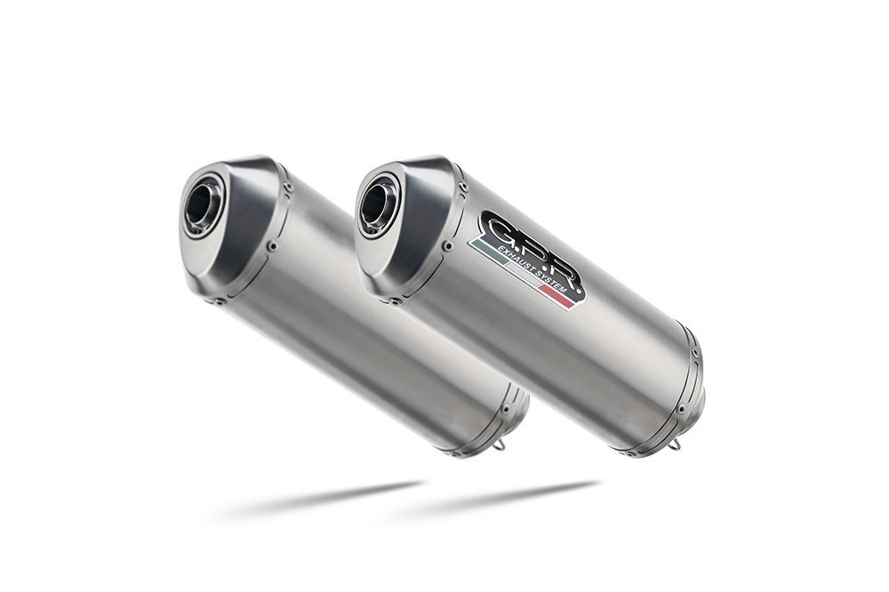 Exhaust compatible with Aprilia Tuono R 1000 Factory 2006-2010, Satinox, Dual slip-on including removable db killers and link pipes, not EPA-compliant 